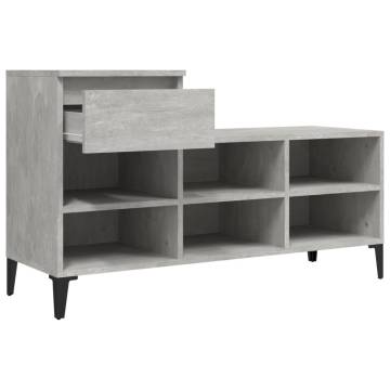 Concrete Grey Shoe Cabinet - Stylish Storage Solution