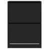 Shoe Cabinet with 2 Flip-Drawers - Black 80x42x108 cm