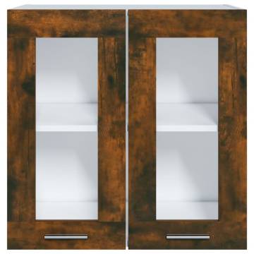 Hanging Glass Cabinet Smoked Oak 60x31x60 cm - Hipo Market