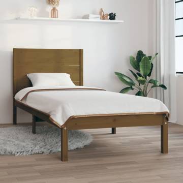 Honey Brown Solid Wood Pine Bed Frame 100x200 cm