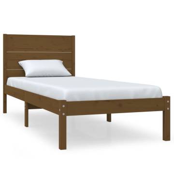 Honey Brown Solid Wood Pine Bed Frame 100x200 cm