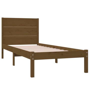 Honey Brown Solid Wood Pine Bed Frame 100x200 cm