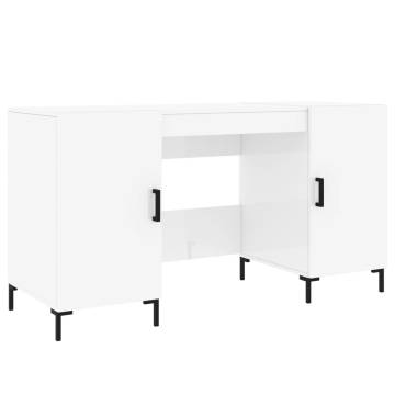 High Gloss White Desk 140x50 cm - Elegant & Practical Design