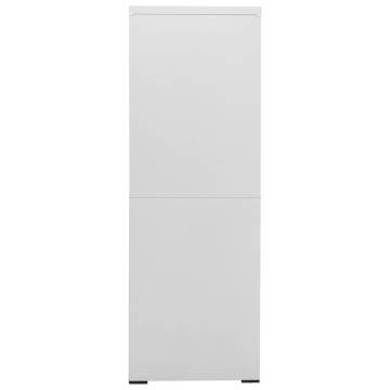 Stylish Light Grey Filing Cabinet - 90x46x134 cm Steel