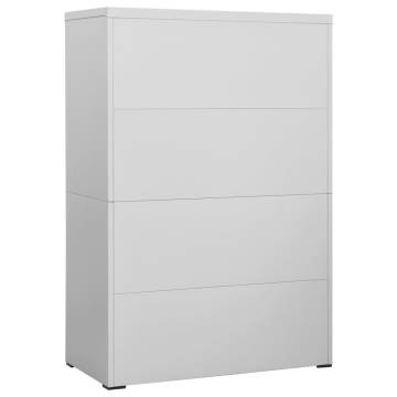 Stylish Light Grey Filing Cabinet - 90x46x134 cm Steel