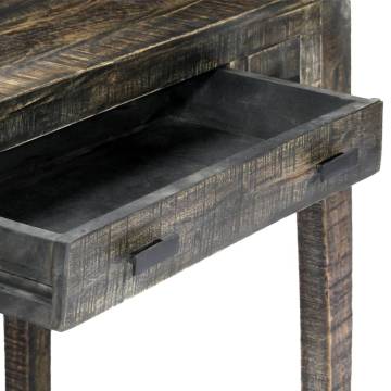 Elegant Black Desk 110x50 cm - Solid Mango Wood