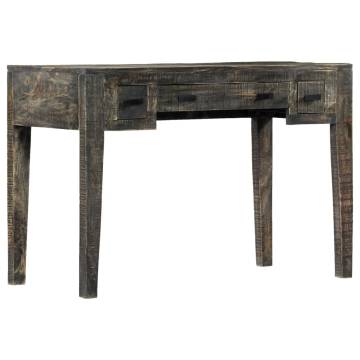 Elegant Black Desk 110x50 cm - Solid Mango Wood