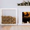 Firewood Rack White 100x25x100 cm Solid Wood Pine Colour white Size 100 x 25 x 100 cm 