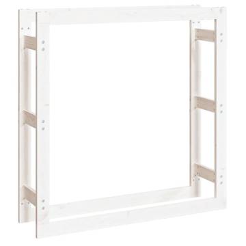 Firewood Rack White 100x25x100 cm - Solid Pine Wood Storage