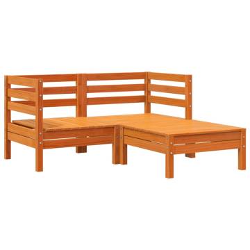 Garden Sofa 2-Seater with Footstool - Solid Pine Wood