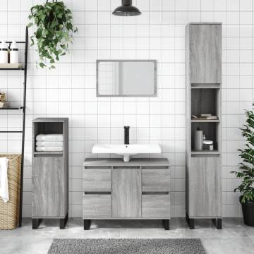 Bathroom Cabinet Grey Sonoma 80x33x60 cm | HipoMarket