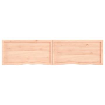 Wall Shelf 220x50x(2-4) cm Untreated Solid Wood Oak - HipoMarket