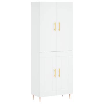 Stylish Highboard White 69.5x34x180 cm - Durable & Elegant