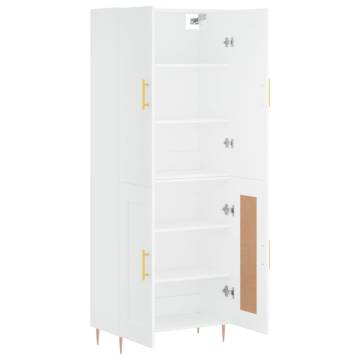 Stylish Highboard White 69.5x34x180 cm - Durable & Elegant