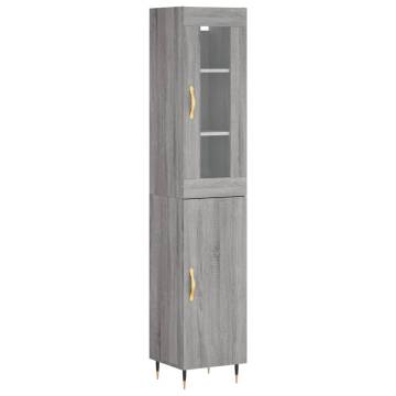 Stylish Highboard Grey Sonoma - 34.5x34x180 cm