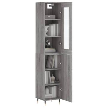 Stylish Highboard Grey Sonoma - 34.5x34x180 cm