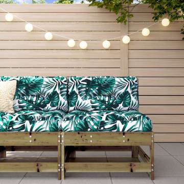 Garden Middle Sofa - Impregnated Pine Wood for Outdoor Comfort