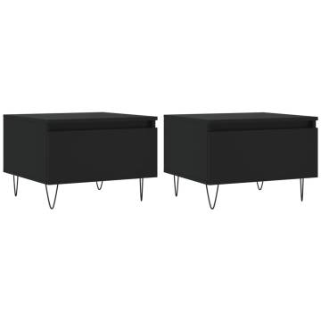 Elegant Black Coffee Tables - 2 pcs Engineered Wood | HipoMarket