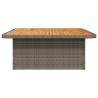 Garden Table Grey 110x110 cm - Poly Rattan & Acacia Wood