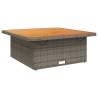 Garden Table Grey 110x110 cm - Poly Rattan & Acacia Wood