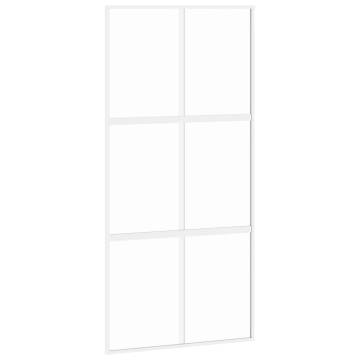 Elegant White Sliding Door - 102.5x205 cm Tempered Glass & Aluminium