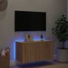 TV Wall Cabinet with LED Lights Sonoma Oak | HipoMarket