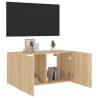 TV Wall Cabinet with LED Lights Sonoma Oak | HipoMarket