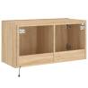 TV Wall Cabinet with LED Lights Sonoma Oak | HipoMarket