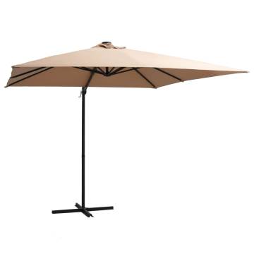 Cantilever Umbrella with LED Lights - 250x250 cm Taupe