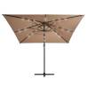 Cantilever Umbrella with LED Lights - 250x250 cm Taupe