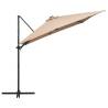 Cantilever Umbrella with LED Lights - 250x250 cm Taupe