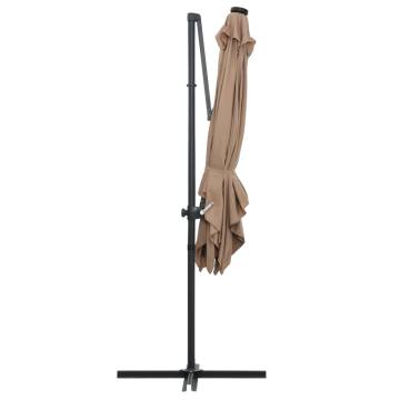 Cantilever Umbrella with LED Lights - 250x250 cm Taupe