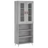 Stylish Highboard Grey Sonoma - 69.5x34x180 cm Engineered Wood