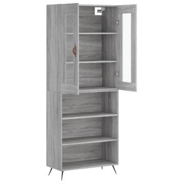 Stylish Highboard Grey Sonoma - 69.5x34x180 cm Engineered Wood