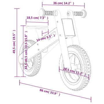 Orange Printed Balance Bike for Children | Hipomarket