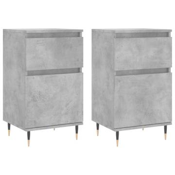 Stylish 2-Pc Concrete Grey Sideboards | Hipomarket