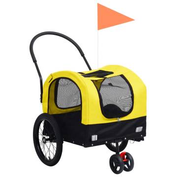 2-in-1 Pet Bike Trailer & Jogging Stroller - Yellow & Black