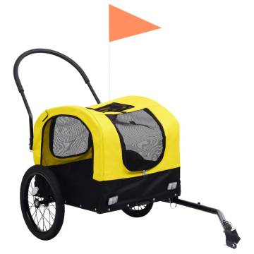 2-in-1 Pet Bike Trailer & Jogging Stroller - Yellow & Black