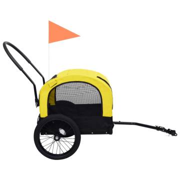 2-in-1 Pet Bike Trailer & Jogging Stroller - Yellow & Black