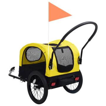 2-in-1 Pet Bike Trailer & Jogging Stroller - Yellow & Black