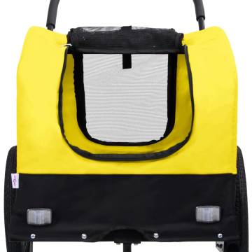 2-in-1 Pet Bike Trailer & Jogging Stroller - Yellow & Black