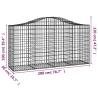 Arched Gabion Baskets 14 pcs - Galvanised Iron Garden Barriers