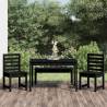 4 Piece Garden Dining Set - Black Solid Pine Wood | HipoMarket