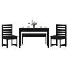 4 Piece Garden Dining Set - Black Solid Pine Wood | HipoMarket