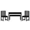 4 Piece Garden Dining Set - Black Solid Pine Wood | HipoMarket