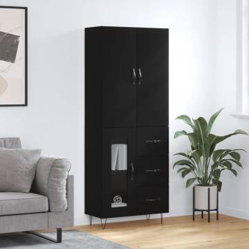 Stylish Highboard Black 69.5x34x180 cm - Durable Design