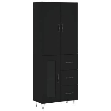 Stylish Highboard Black 69.5x34x180 cm - Durable Design