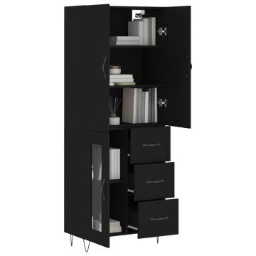 Stylish Highboard Black 69.5x34x180 cm - Durable Design