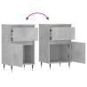 Stylish 2-Pc Concrete Grey Sideboards | Hipomarket