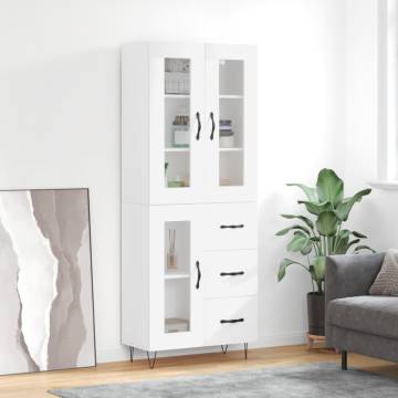 Stylish Highboard White 69.5x34x180 cm | HipoMarket UK